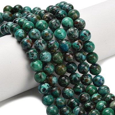 Natural Chrysocolla Beads Strands G-L642-B12-8mm-1