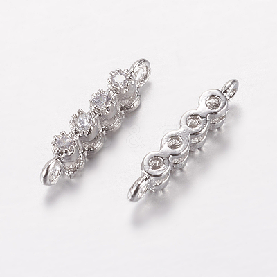 Brass Micro Pave Cubic Zirconia Links ZIRC-G122-42P-RS-1