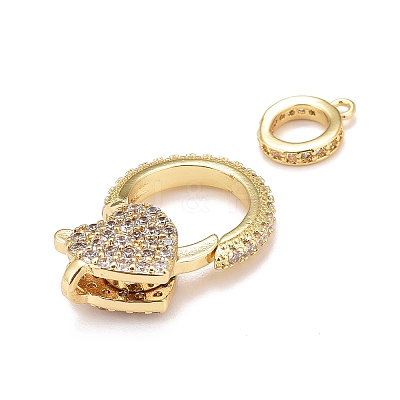 Brass Micro Pave Cubic Zirconia Lobster Claw Clasps X-KK-A161-02G-1