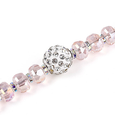 Acrylic & Glass & ABS Plastic Pearl & Alloy & Polymer Clay Pave Rhinestone Beads Strands MAK-T011-08C-1