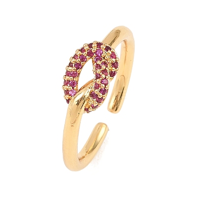 Brass Micro Pave Cubic Zirconia Finger Rings RJEW-C153-01G-03-1