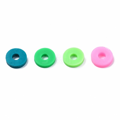 Handmade Polymer Clay Beads Strands CLAY-R089-6mm-T02B-36-1