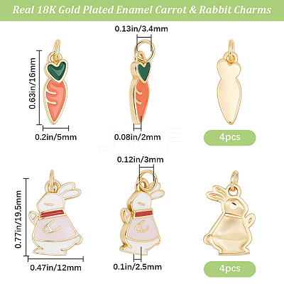 8Pcs 2 Styles Brass Enamel Pendants KK-BBC0025-04-1