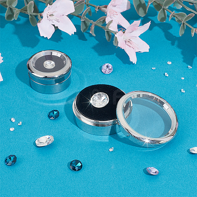 2Pcs 2 Styles Alloy Loose Diamnond Gemstone Display Boxes CON-PH0003-17P-1