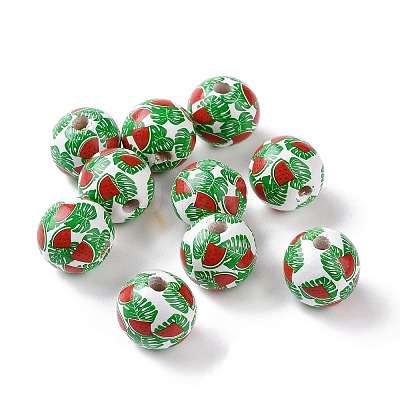 Summer Hawaii Theme Schima Wood European Beads WOOD-G015-02A-1