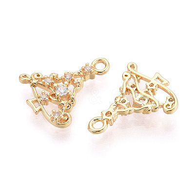 Brass Micro Pave Cubic Zirconia Charms KK-N263-146A-G-1