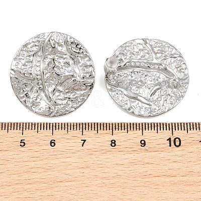Textured 304 Stainless Steel Stud Earrings for Women SA-CBA0F84-02P-1