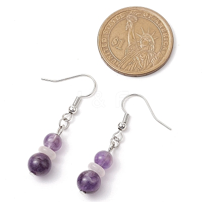 Mixed Stone Dangle Earrings EJEW-JE06160-1