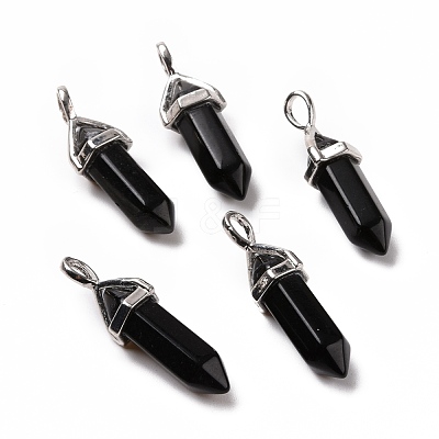 Natural Obsidian Pointed Pendants G-K329-67P-1
