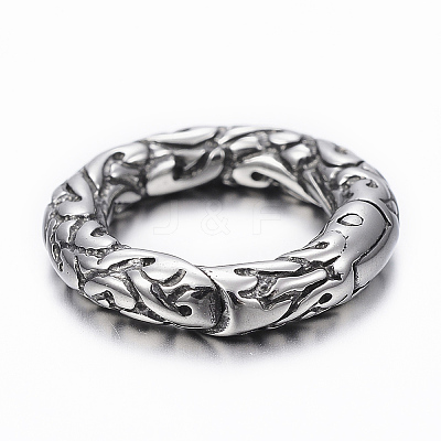 316 Surgical Stainless Steel Textured Spring Gate Rings X-STAS-K153-A-59AS-1