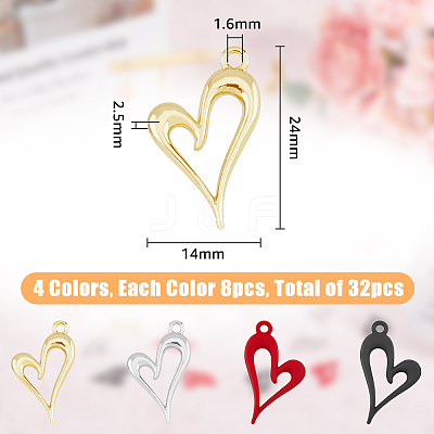 32Pcs 4 Colors Alloy Penants FIND-FH0008-23-1