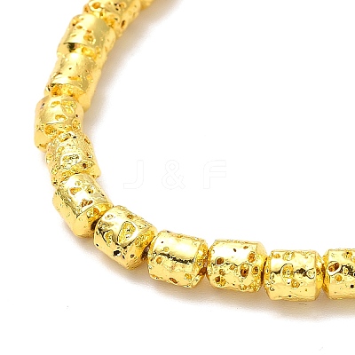 Electroplated Natural Lava Rock Beads Strands G-G984-04G-1
