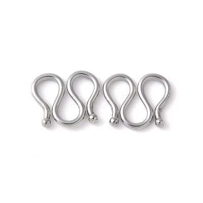 304 Stainless Steel S-Hook Clasps STAS-Z124-04F-P-1