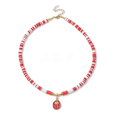 Alloy Enamel Flower Pendant Necklace NJEW-JN04537-02-1