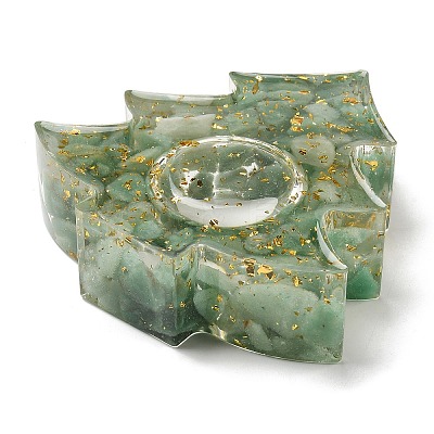 Natural Green Aventurine & Resin Candle Holder Molds DJEW-H012-03C-1