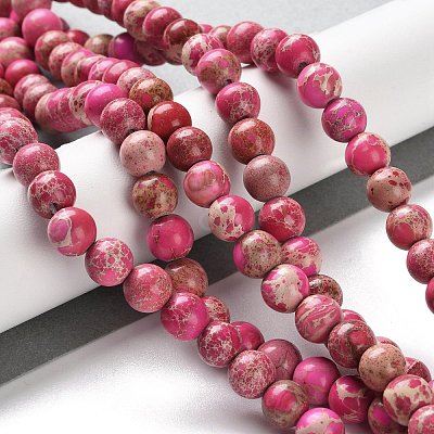 Dyed Natural Regalite/Imperial Jasper/Sea Sediment Jasper Beads Strands G-B124-C01-14-1