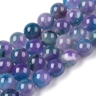 Dyed Natural White Jade Beads Strands G-T138-10mm-210-14-1