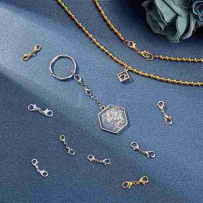 160Pcs 2 Style Zinc Alloy/Stainless Steel Lobster Claw Clasps FIND-PH0004-16-1