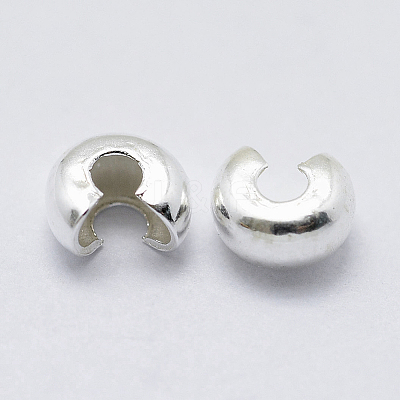 925 Sterling Silver Crimp Bead Cover STER-L063-06A-S-1