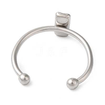 Non-Tarnish 304 Stainless Steel Open Cuff Ring Components X-STAS-I306-02P-1