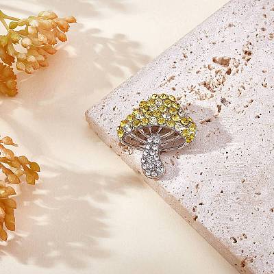 Cubic Zirconia Mushroom Brooch JBR102B-1