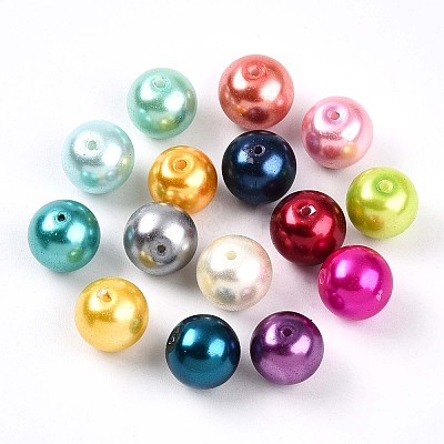 Baking Paint Pearlized Glass Pearl Beads X1-HY-Q003-12mm-M01-1