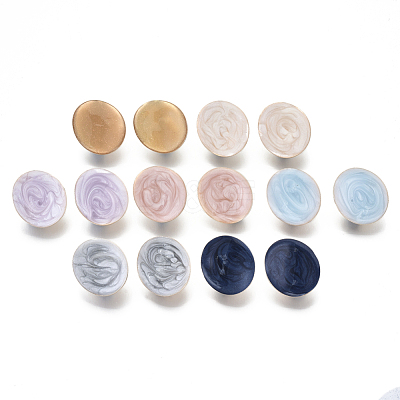 Eco-Friendly Iron Enamel Stud Earring Findings IFIN-N003-29B-M-NR-1