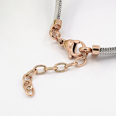 Ion Plating(IP) Fashionable 304 Stainless Steel Bracelets BJEW-J038-47RG-1
