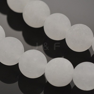 Natural White Jade Round Beads Strands G-G735-08F-8mm-1