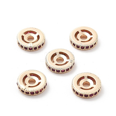 Brass Micro Pave Cubic Zirconia Beads KK-R216-10C-KCG02-1