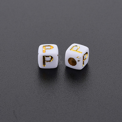 Opaque White Acrylic Beads MACR-Q242-010P-1