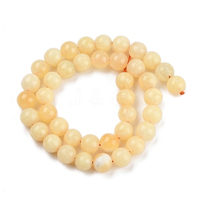 Natural Yellow Calcite Beads Strands G-C251-A01-10mm-1