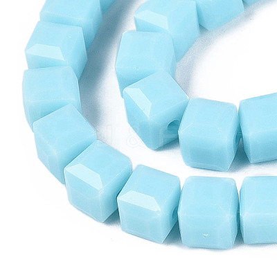 Opaque Glass Beads Strands GLAA-R041-8x8mm-C02-1