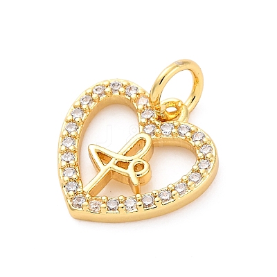 Brass Micro Pave Cubic Zirconia Pendants KK-D325-40G-1