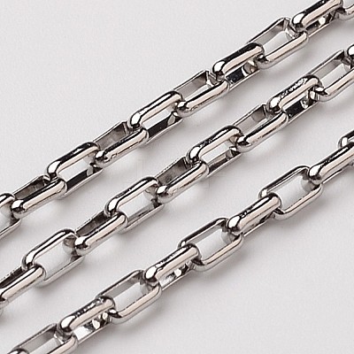 Non-Tarnish 3.28 Feet 304 Stainless Steel Box Chains X-CHS-K001-03-1