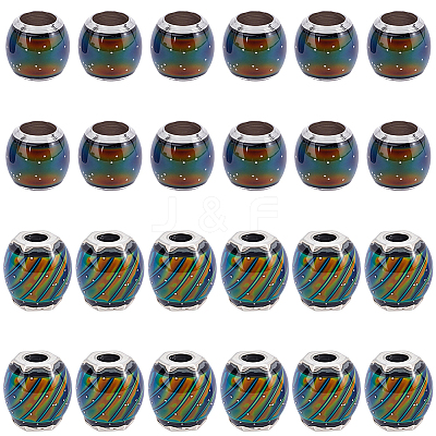 50Pcs 2 Styles Glass European Beads GLAA-PA0001-43-1