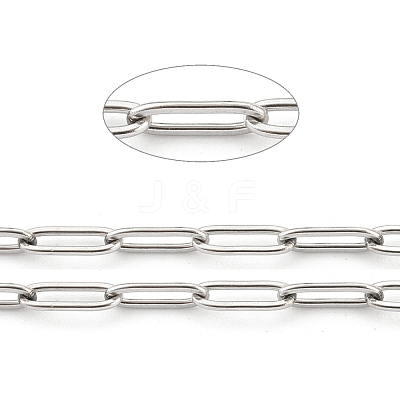 Non-Tarnish 3.28 Feet 304 Stainless Steel Paperclip Chains X-STAS-H111-04P-B-1