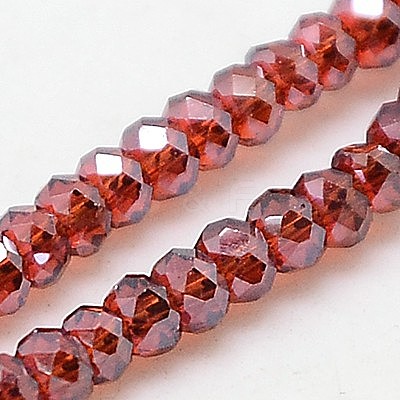 Electroplate Glass Beads Strands X-EGLA-J025-F13-1