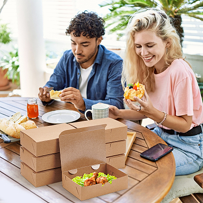 Disposable Kraft Paper Food Box LS-CON-WH0084-36B-1