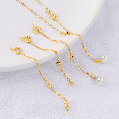6Pcs 6 Style Brass Cable Chain Necklace Making FIND-AB00047-1