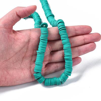 Flat Round Handmade Polymer Clay Beads CLAY-R067-10mm-07-1