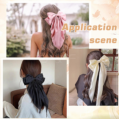 Cloth Big Bowknot Hair Barrettes AJEW-CP0008-41A-01-1