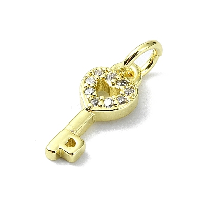 Brass Micro Pave Claer Cubic Zirconia Charms KK-H475-50G-02-1