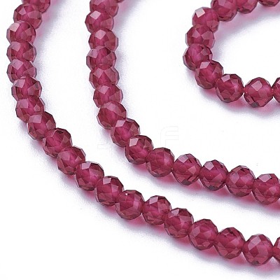 Faceted Glass Beads Strands G-F619-09D-3mm-1