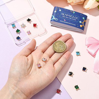 14Pcs 7 Colors Brass Micro Pave Cubic Zirconia Pendants KK-SC0006-65-1