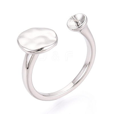 Flat Round Brass Cup Peg Ring Settings KK-N274-27P-1