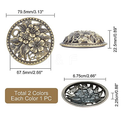 2Pcs 2 Colors Alloy Cover FIND-GF0003-48-1