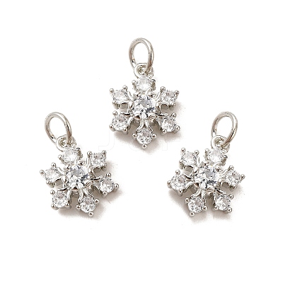 Rack Plating Brass Micro Pave Cubic Zirconia Pendants X-KK-E081-16P-1