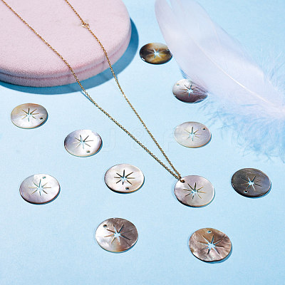 Black Lip Shell Pendants SHEL-S274-77-1