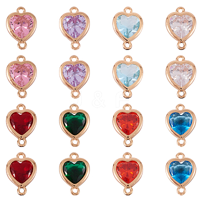 16Pcs 8 Colors K9 Glass Connector Charms FIND-TA0003-43-1